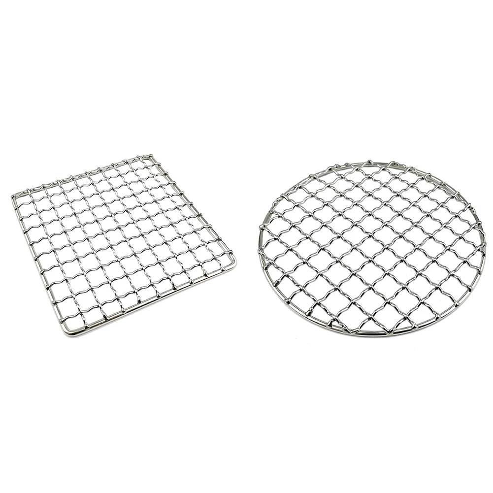 BBQ Grilling Net Fire Cooking Stainless Steel Camping Grill Grate Firewood Rack