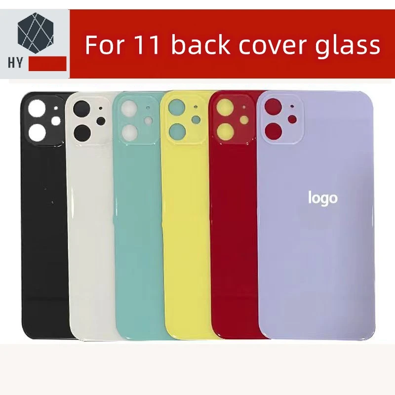 10Pcs large hole Back Glass For iPhone 11 12 Mini 13 14 15 Plus Pro Max Rear Battery Cover Replacement