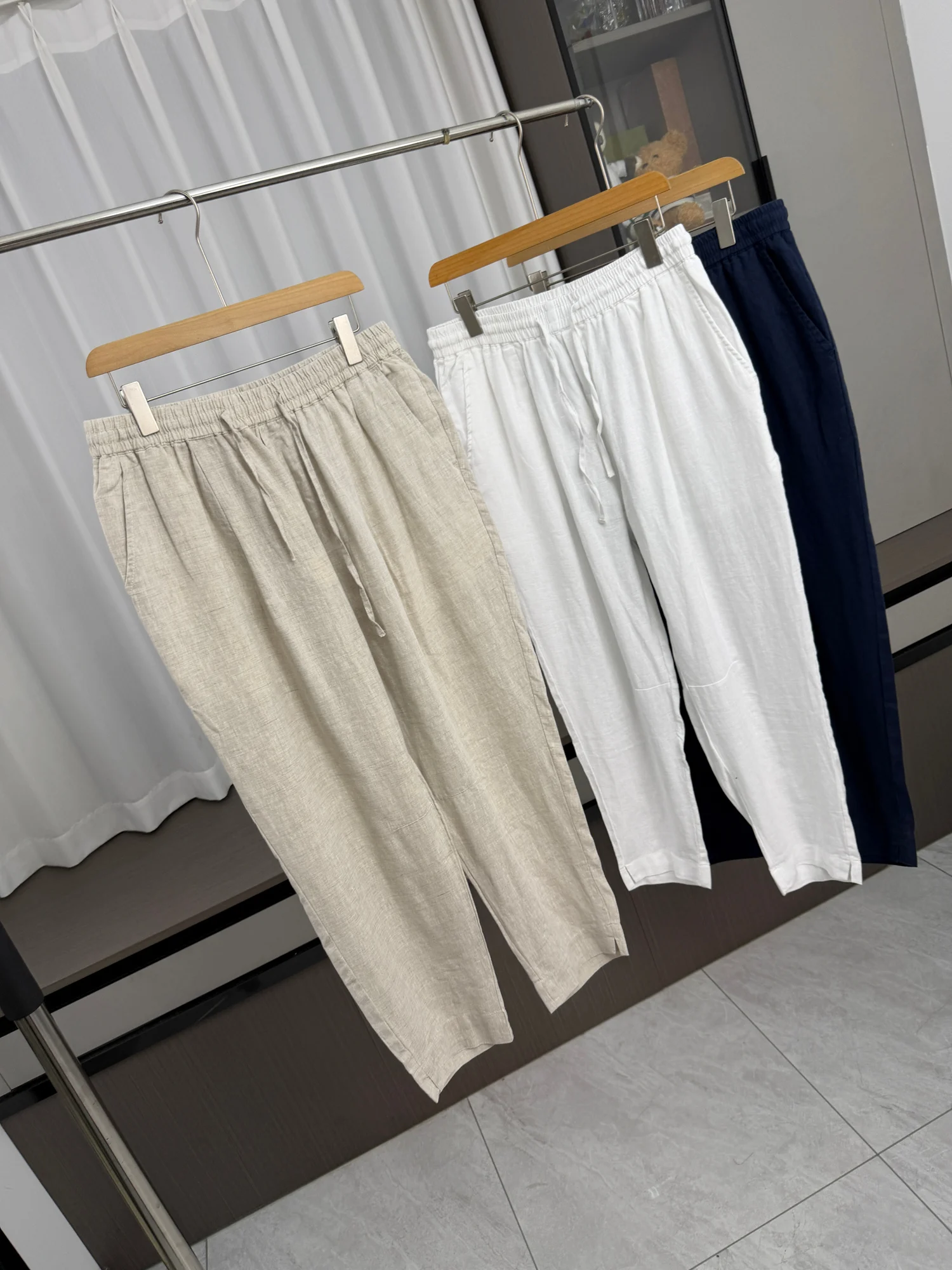 High-End Linen Men's Summer Casual Pants Breathable Drape Comfortable Straight Leg Casual Trousers Versatile for All Occasions