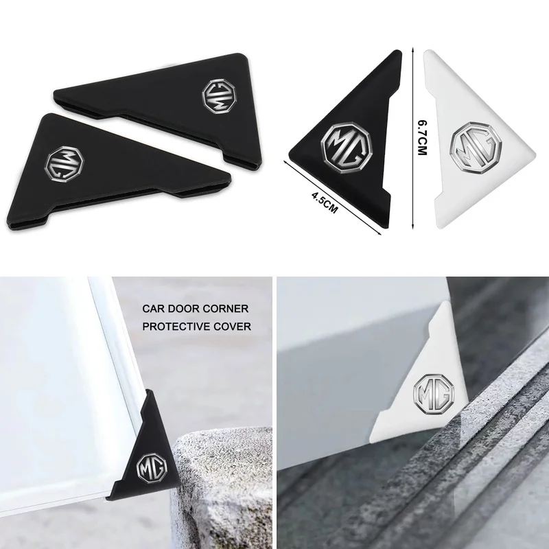 2Pcs Silicone Car Door Corner Protector Cover Anti-Collision Anti-Scratch Guard Fits MG ZS HS MG3 MG4 EV MG5 MG6 MG7 GT