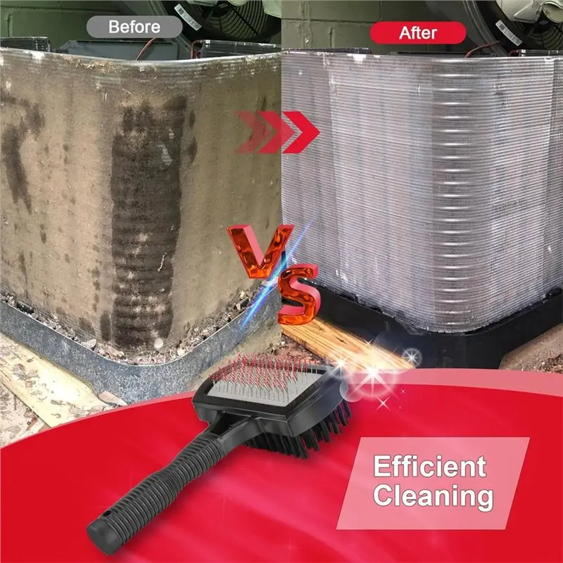 75STO-HVAC Coil Cleaning Tool With Fin Comb Straightener Dual-Sided Microfiber Brush- 6-Piece Air Conditioner Fin Cleaning Kit