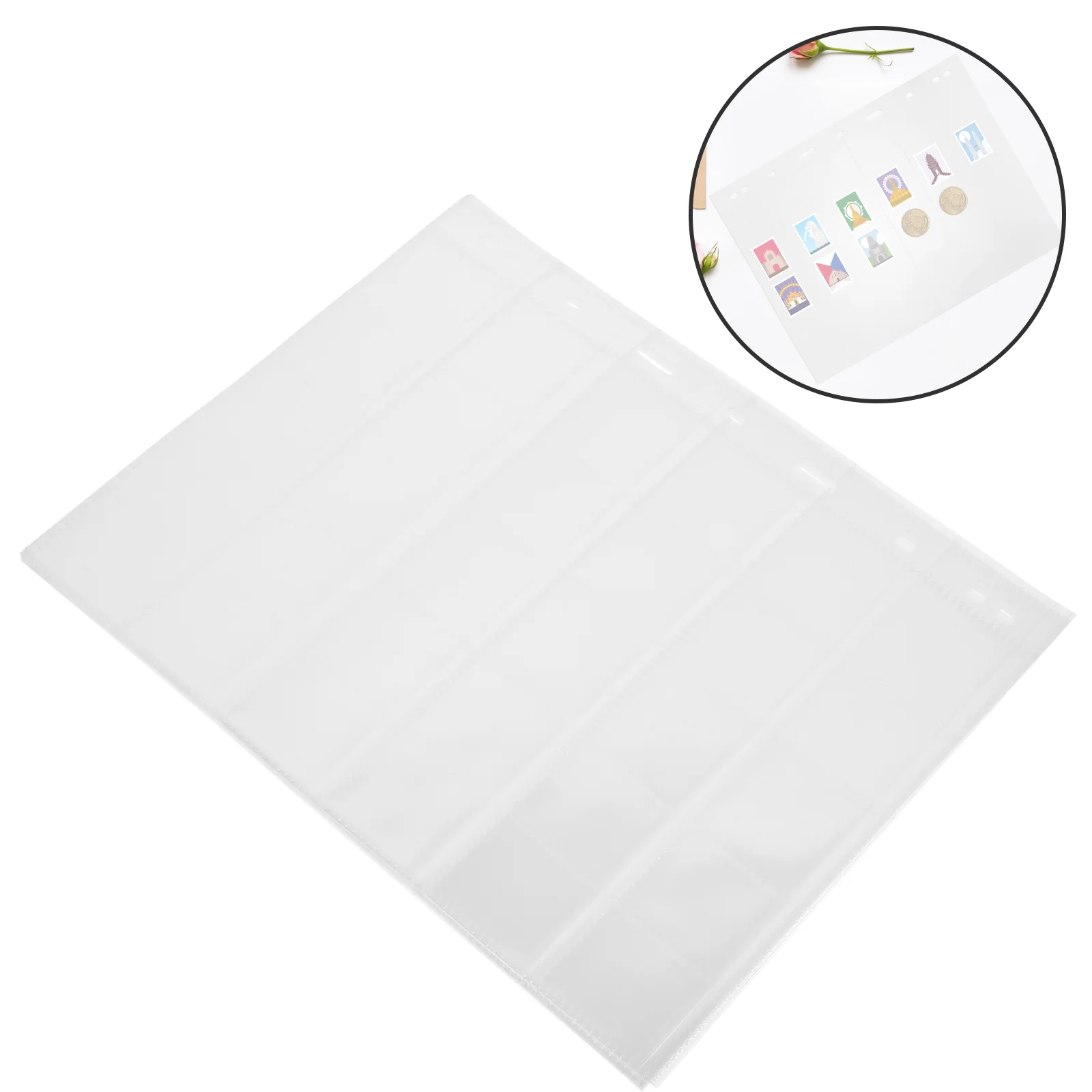 10 Sheets Stamp Album Page Loose-leaf Storage Holder Scrapbook Supplies Collecting Collection Coin Collectors