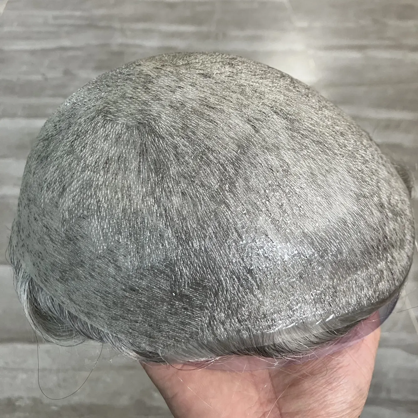 1B80 1B65 رمادي أسود شعر مستعار للرجال Vloop سوبر غير مرئية خط الشعر 0.02 مللي متر رقيقة جدا الجلد 80% الكثافة غير قابلة للاكتشاف كامل بو الرجال الشعر المستعار