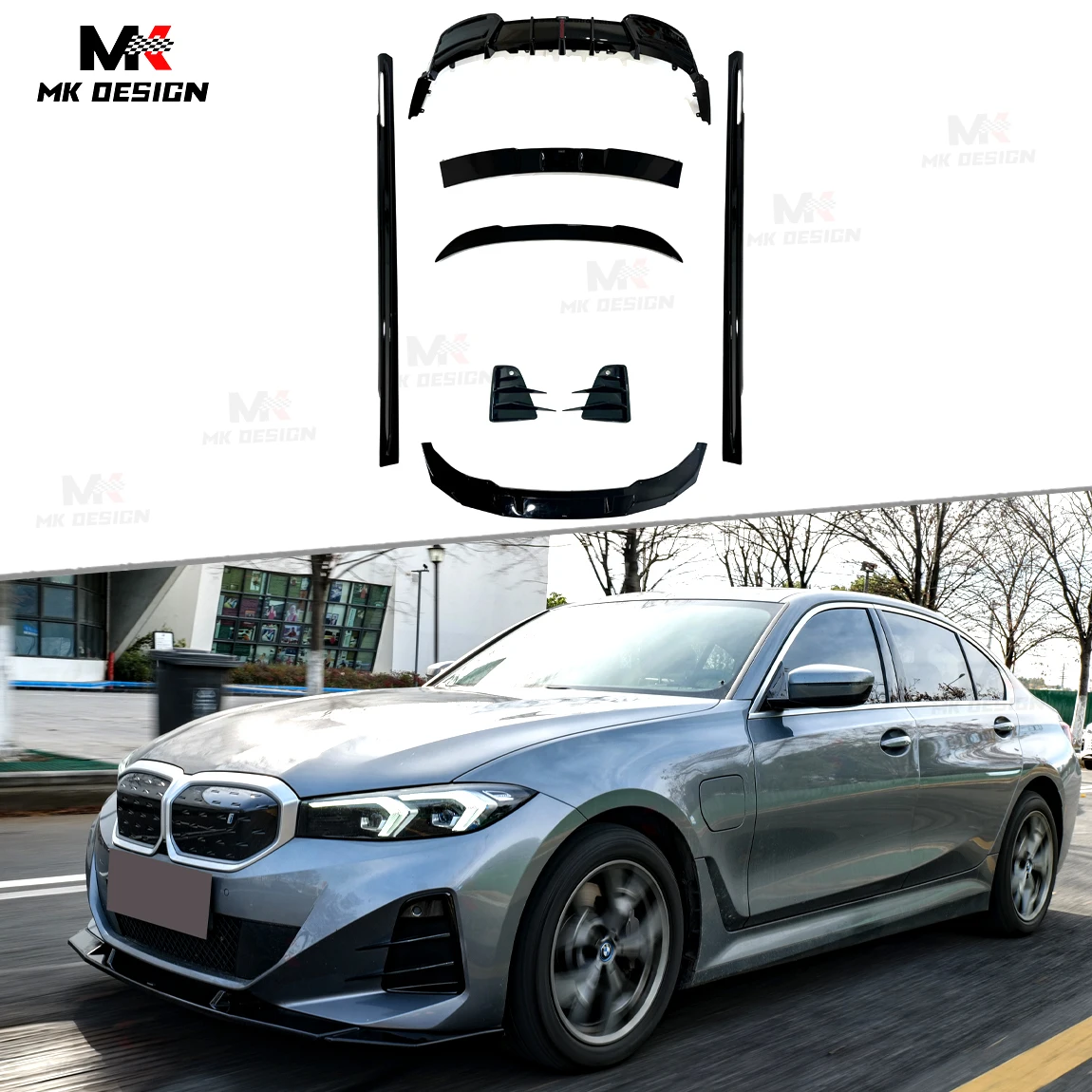 

VTEN Style Body Kits for BMW I3 2022-2024 Front Lip Splitter Side Skirt Rear Diffuser with LED Light Rear Spoiler Roof Spoiler