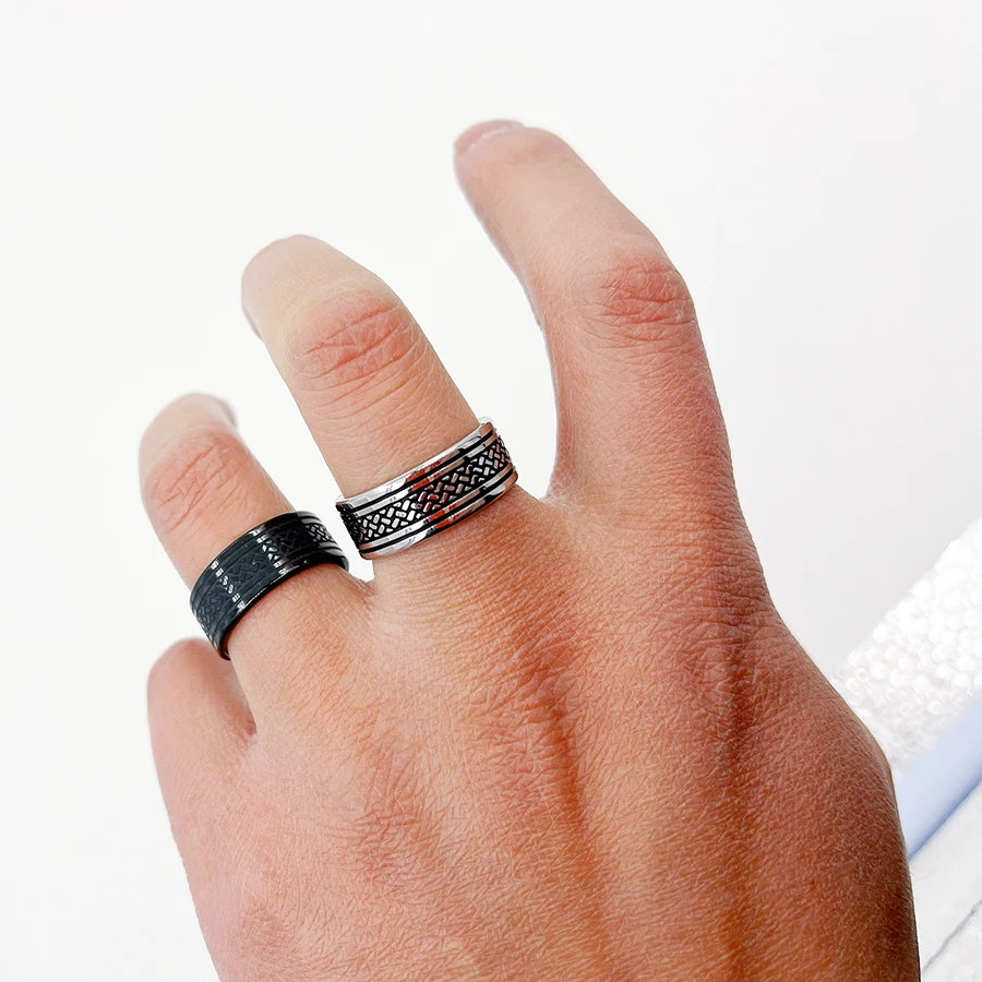 20Pcs/Lot Punk Stainless Steel Rings For Men Fashion Hip Hop Mixed Styles Ring Party Daily Wear Of Finger Accessories Jewelry image 5
