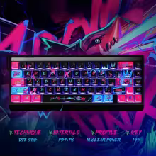 대포 소녀 기계식 키보드 키 캡 체리 프로필 측면 새겨진 반투명 Pbt 애니메이션 키 캡 60/68/75 호환 - AliExpress 