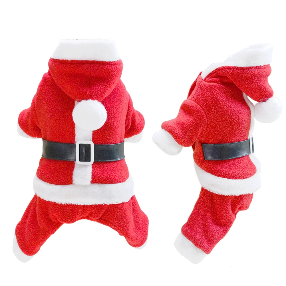 

Christmas Dog Apparel Size S Red Santa-Themed Soft Stretchy Clothes for Warmth Sun Shield Party Banquet Daily Protection