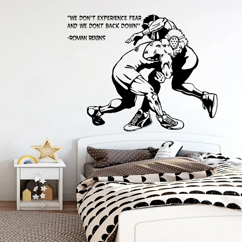 Classical Wrestling Wall Sticker Personality Slogan Sports Competitive Game Room Bedroom Decoration Vinyl Decal Gift YD36