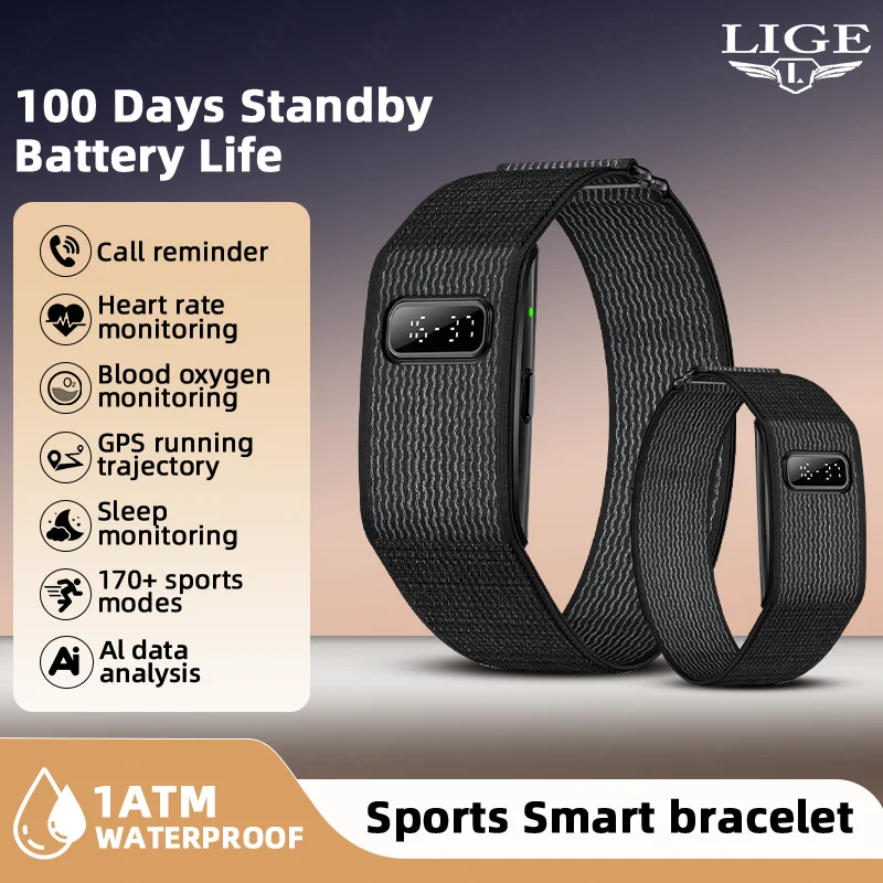 

Умные часы LIGE с 170+ спортивными режимами, мониторингом сердечного ритма, уровня кислорода в крови, водонепроницаемостью 1ATM, для мужчин и женщин.