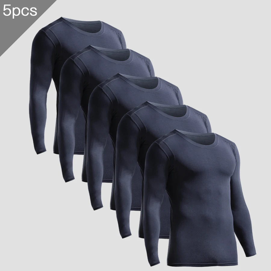 

5PCS Man long male v-neck modal thermal underwear long-sleeved top thin jacket cotton sweater in winter