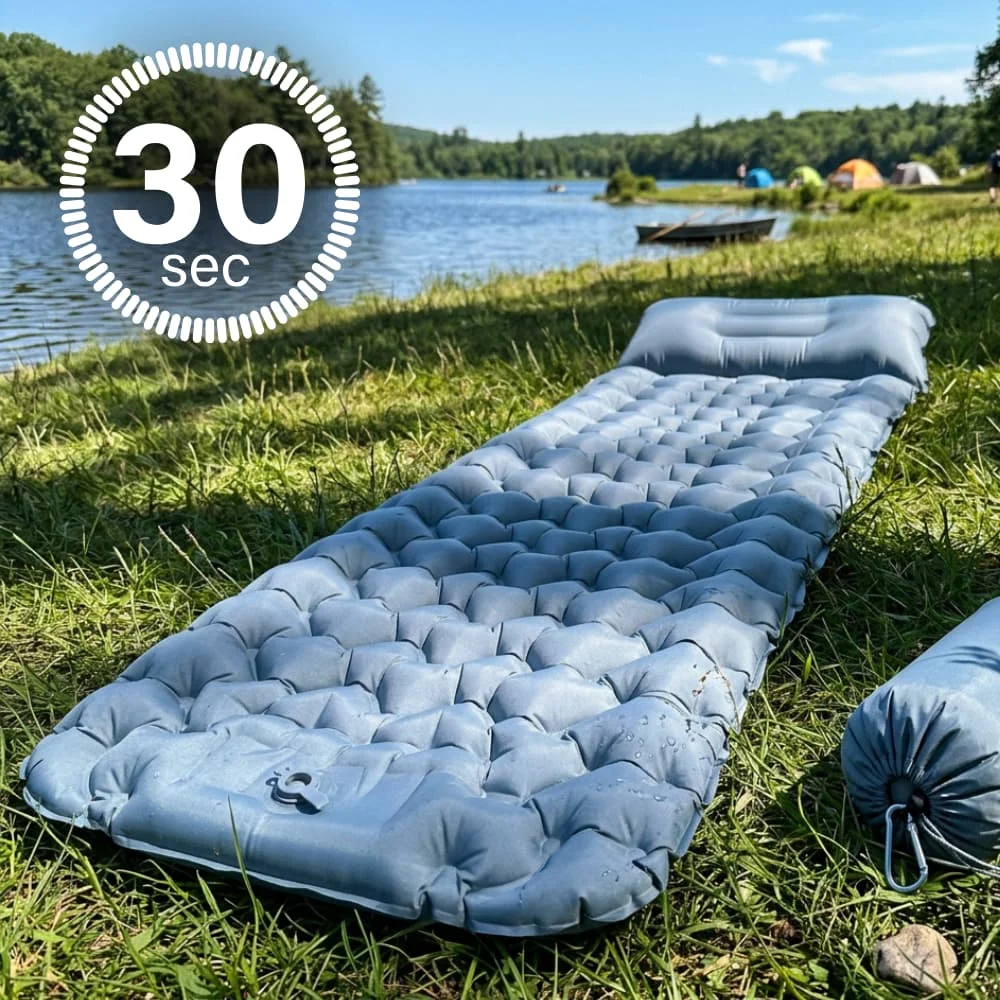 Lightweight Foldable Isolation Mat Waterproof Dustproof Sleeping Pad Compact Portable Mattress For Tent Camping Hiking Short Distance Travel Use