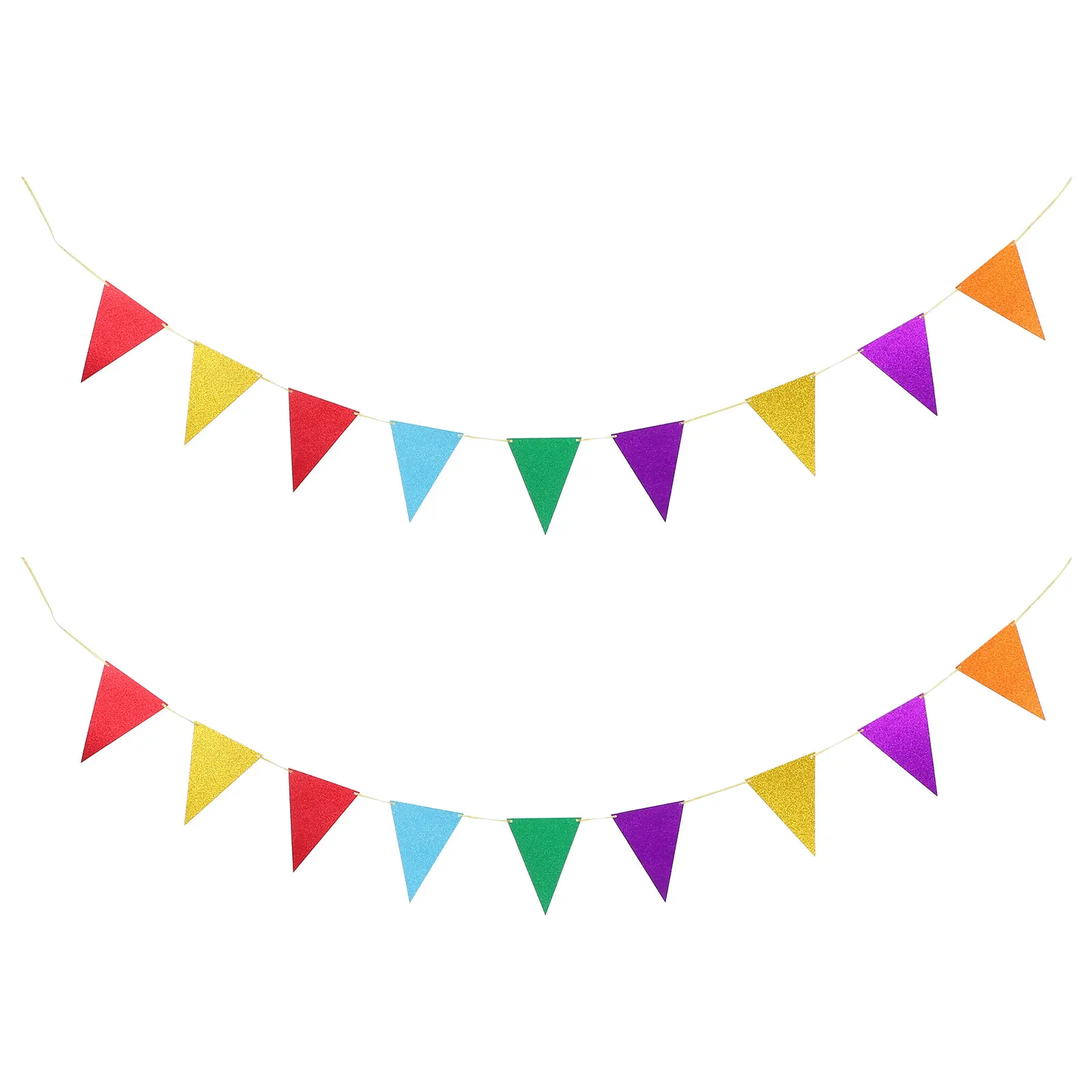 

2 Sets Back to School Banner Decoration Bunting Flags Book Triangle Paper Garland