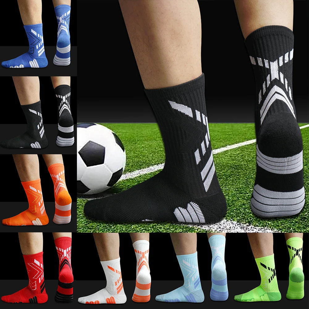 

New 2022 Anti-Slip Football Socks High Quality Soft Breathable Men Women Thickened Towel Bottom Soccer Sports Socks