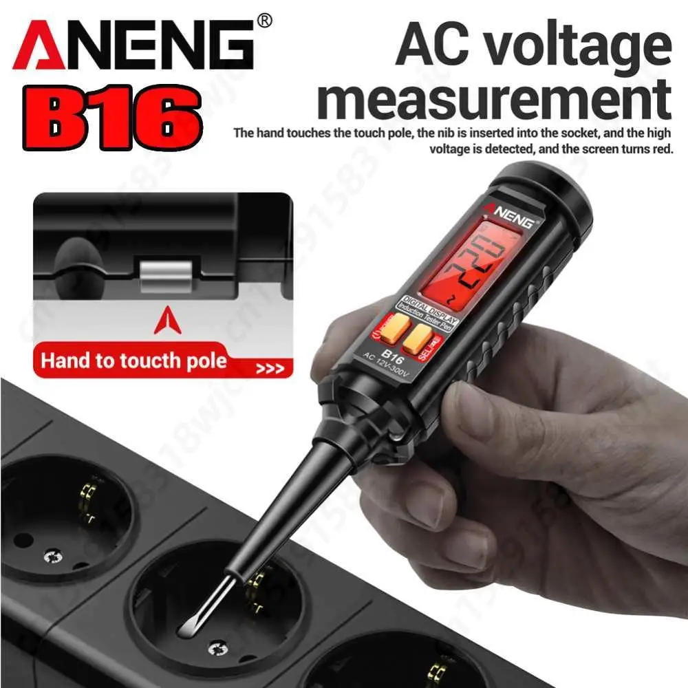 ANENG B16 Digital Measuring Pen Lntelligent Sensing Non-Contact 12V-300V Voltage Detector NCV Voltage Probing Tester Meter Tool