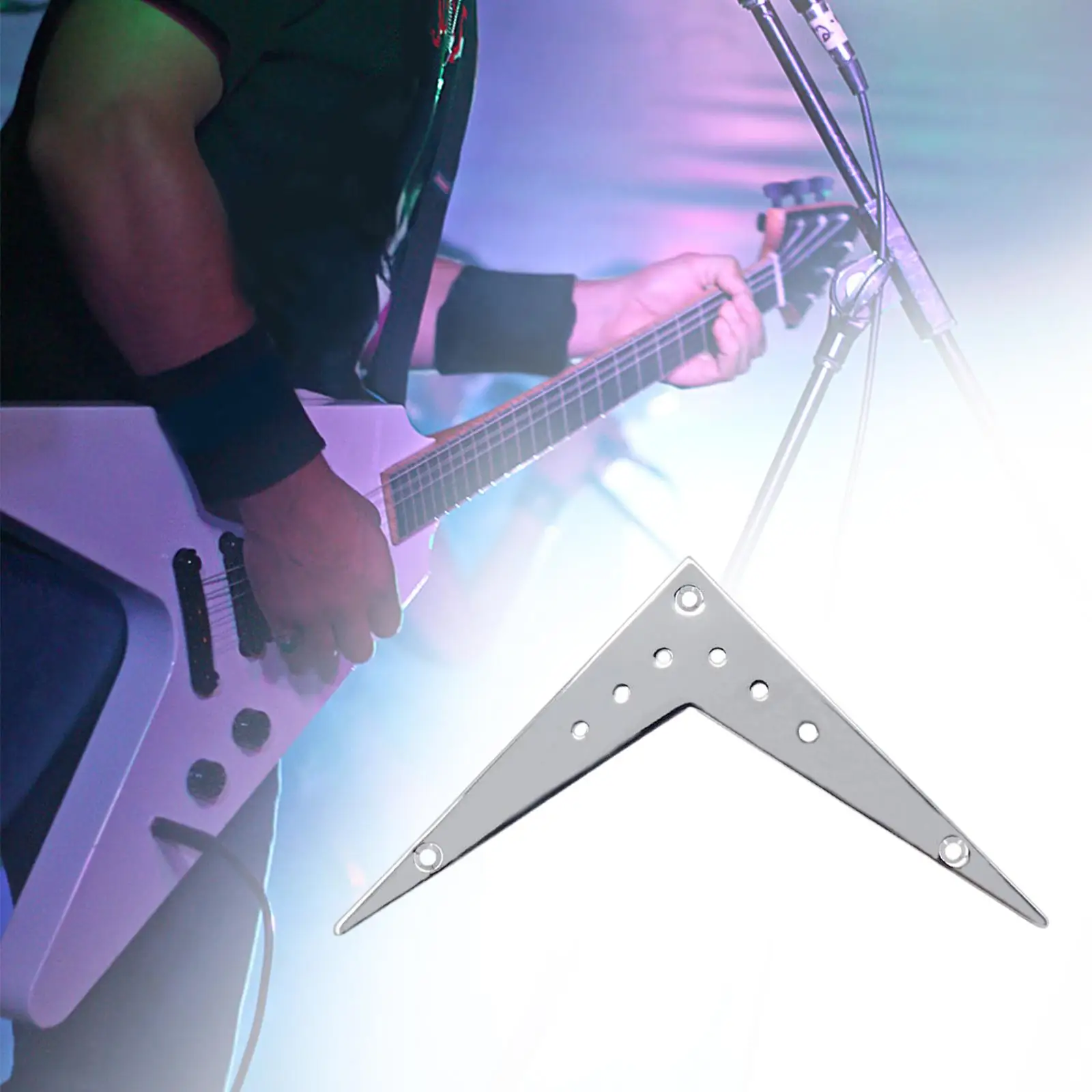V Style Electric Guitar Tailpiece Iron Durable Fixed Bridge for Guitar Parts Accessories Upgrade
