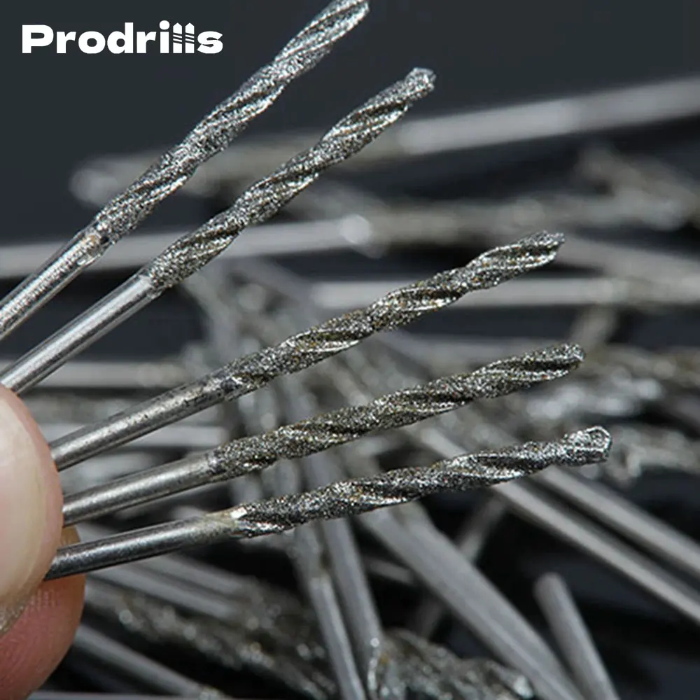 

10Pcs Diamond Coated Drill Bit Set 1mm 2mm 3mm HSS Tipped Solid Bits Drill Twist Drills Bit for Jade Processing Tools