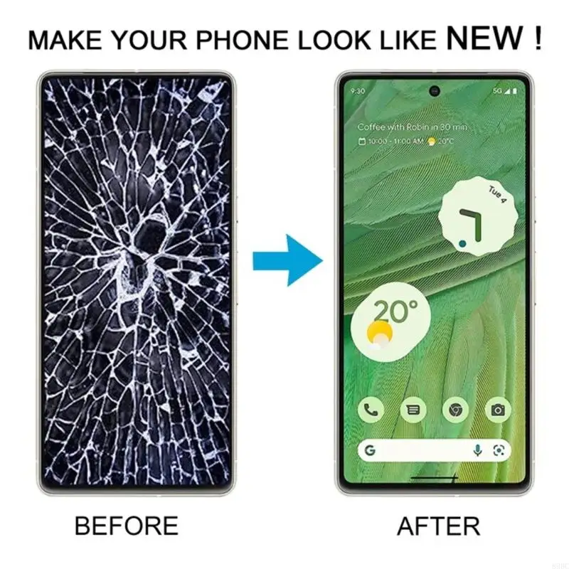 Phone Display Replacement Assembly, Black LCD Front Panel Module with Ribbon Cable and Center Camera Opening for Repair and 896C