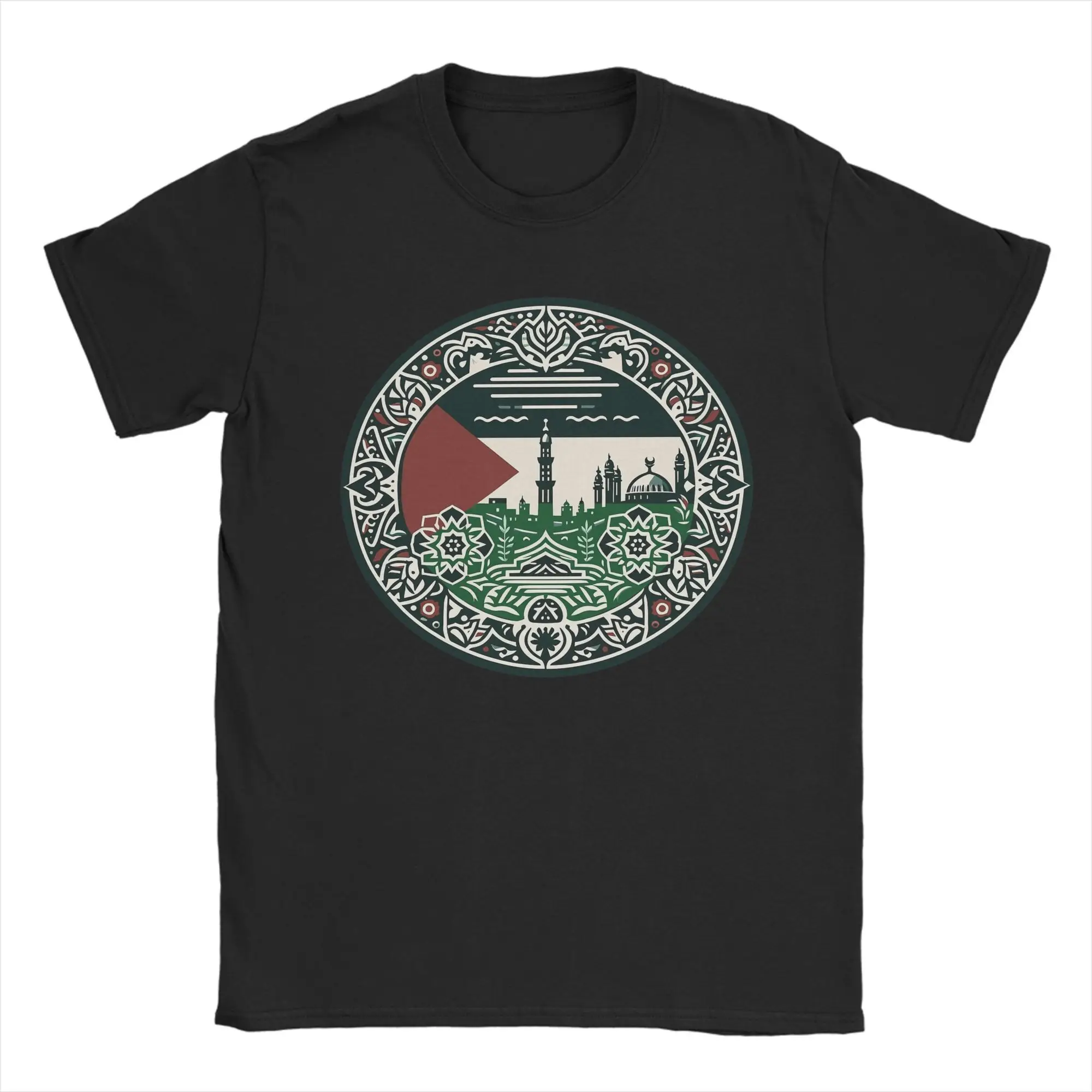 Palestine Flag Al Aqsa Al Quds Jerusalem Cotton T-Shirt For Man Summer Vintage T Shirts O Neck Harajuku Tee Shirt Plus Size Tops