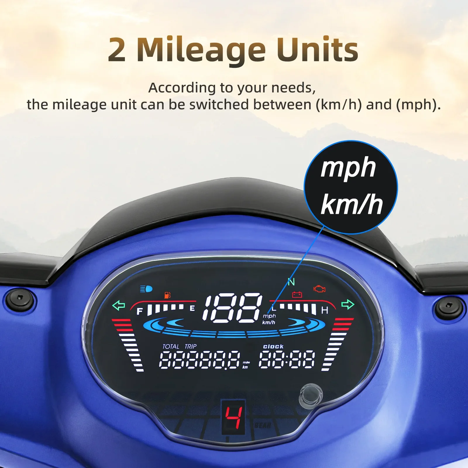 Digital Motorcycle Speedometer For YAMAHA Sight 115/Crypton Fi 114 Sirius fi VEGA RR Odometer Instrument RPM Fuel Level Meter