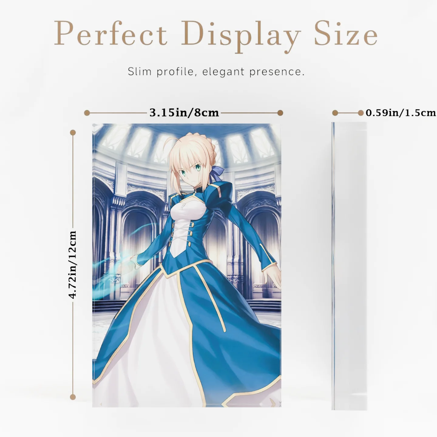 Fate stay night FGO Saber Artoria Pendragon Clear Acrylic Block Anime Goods Desktop Ornament Anime Desk Decor Collection Gift