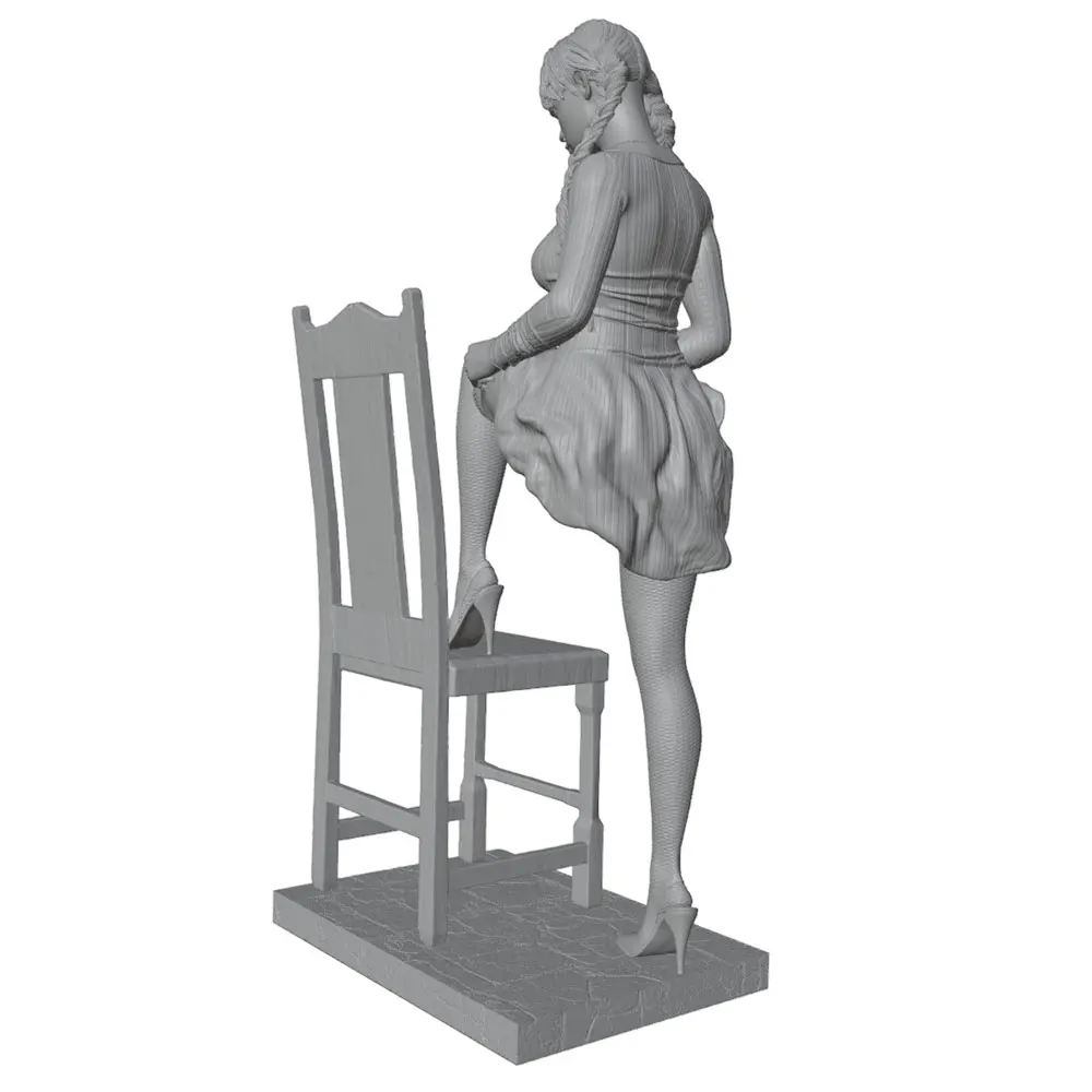 1/24/18/16/12  Attractive young girl resin model kit GK miniature 3D printed gray model doll DIY doll model Uncolored