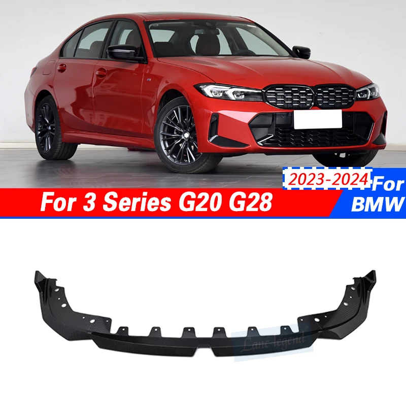 Car Front Bumper Splitter Lip Spoiler Diffuser Guard Body Kit Cover For BMW 3 Series G20 G28 320 325 330 Lci 2023-2024 MP Style