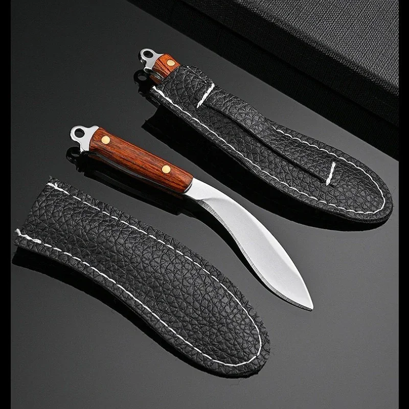 High Hardness Sharp Stainless Steel Small Knife, Outdoor Camping Mini Portable Unboxing Knife, Dog Leg Bending Knife