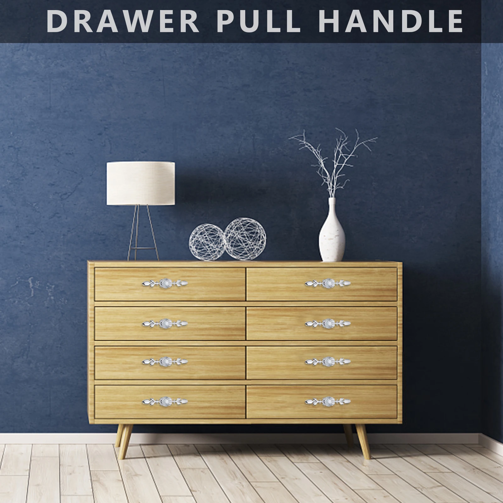 

4pcs Crystal Door Knobs Zinc Alloy Furniture Handles Cabinet Wardrobe Closet Installation Durable Safe Hardware