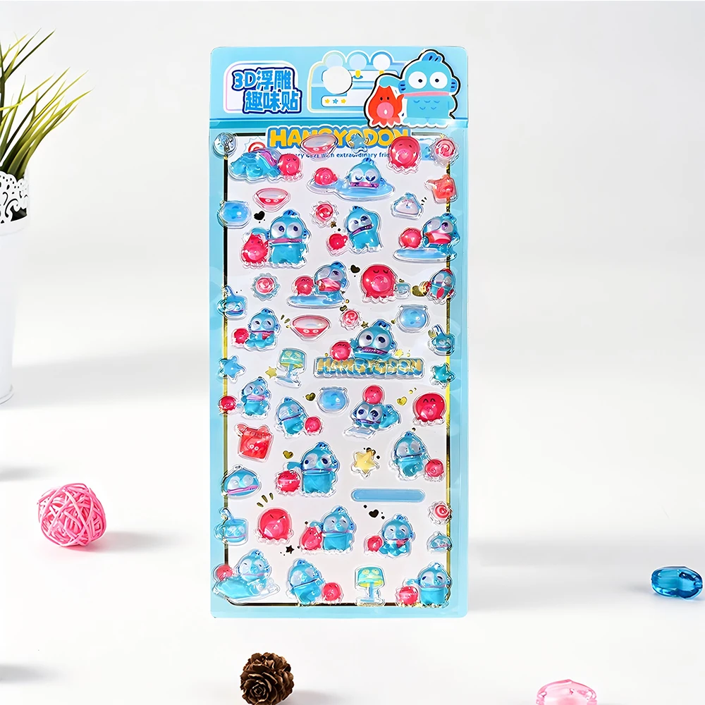 4 個アニメサンリオ 3D レリーフステッカー美的かわいい漫画クロミマイメロディクリスタルデカールおもちゃかわいい DIY 日記ラップトップ電話