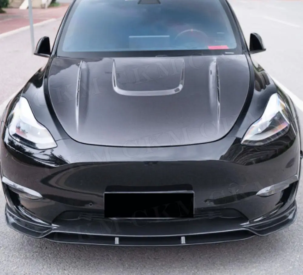 

Передний бампер автомобиля из углеродного волокна, капот двигателя, комплекты кузова, сменный аксессуар для защиты автомобиля для Tesla Model Y