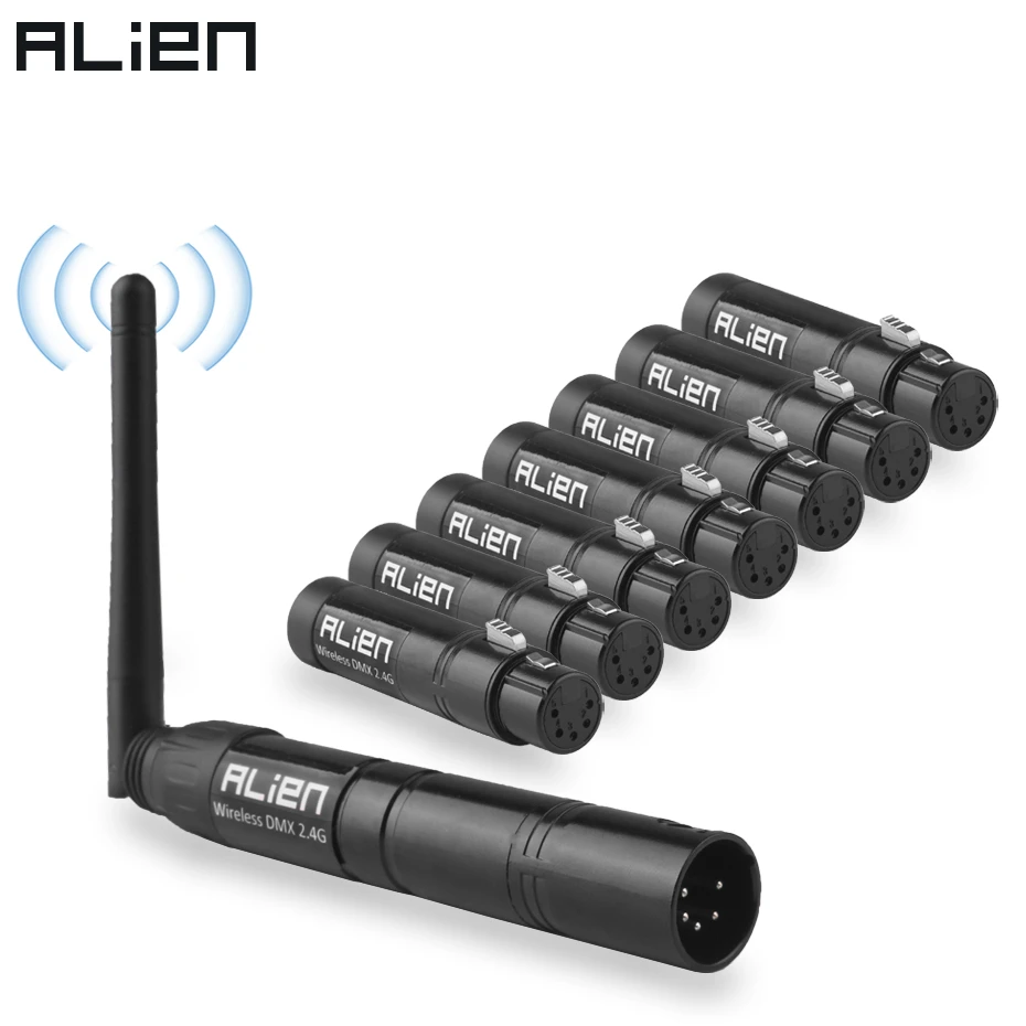 

ALIEN 5 Pin DIN 2.4G ISM Wireless DMX 512 DFI Controller XLR Receiver Transmitter For Disco DJ Stage PAR Moving Head Laser Light