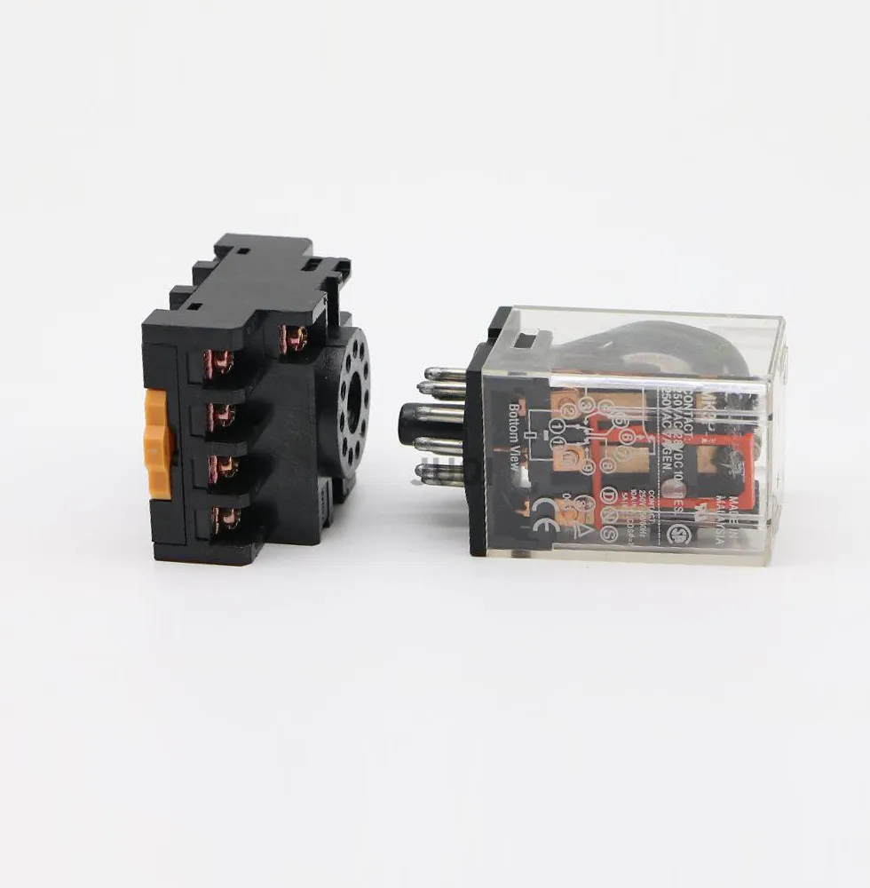 1 set MK3P-I Electromagnetic Coil Relay 10A Round 8 Pins 12V 24V 110V 220V Miniature General Purpose Middle Voltage Relay