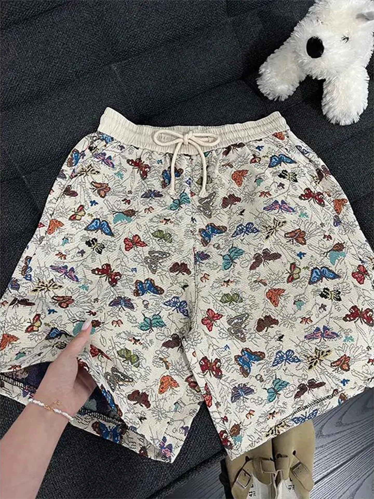 

Hawaii Print Men's Shorts Summer Outdoor Beach Vacation Loose Fit Five-Quarter Length Straight Leg Casual Trousers