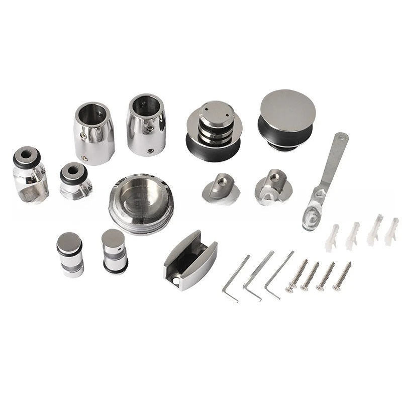 

Stainless steel folding door sliding door hanging wheel bathroom track wheel double pulley tube connector shower room