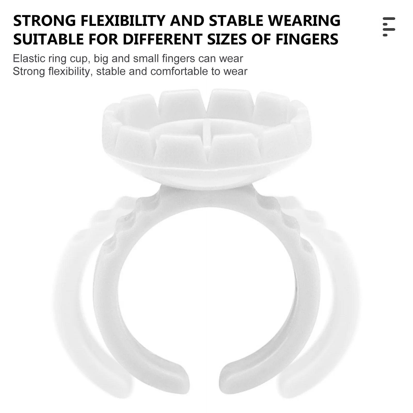 

100Pcs Pigment Ring Eyelash Glue Holders White Plastic Cups for Lash Extension Use Salon Makeup Pigment Cup Eyelash Holder