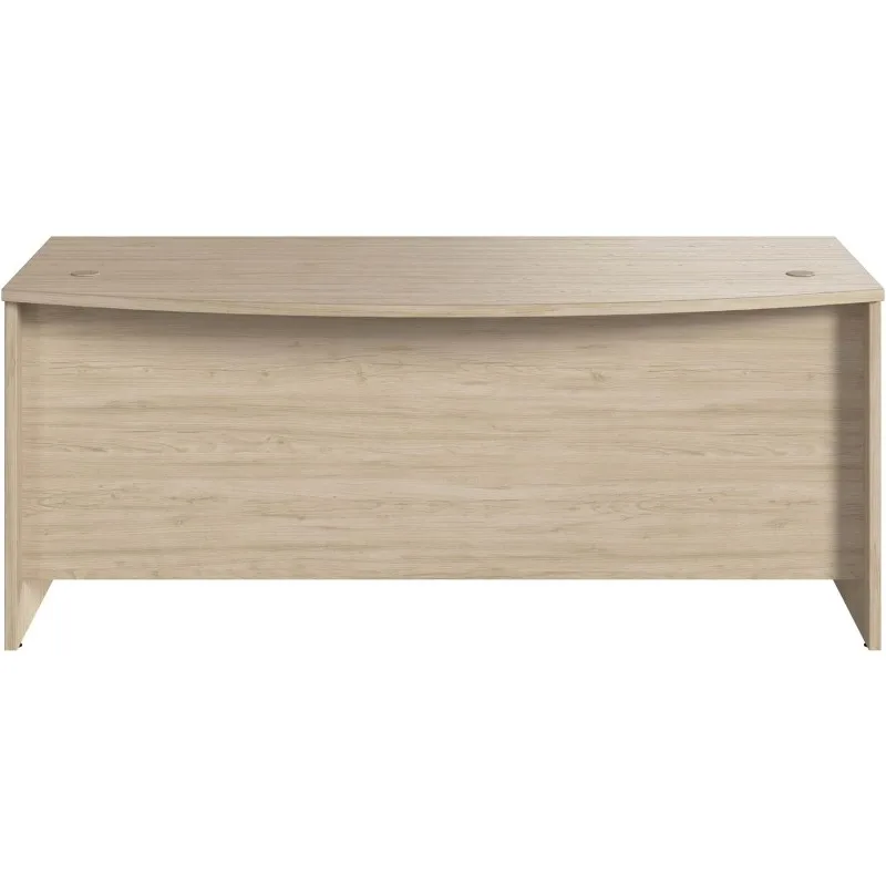 Studio C Bow Front Desk, Computer Table for Home or Professional Office, 72W x 36D, Natural Elm