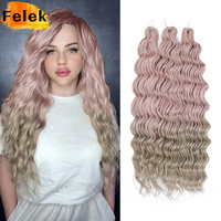 24 Inch Anna Hair Extensions Synthetic Loose Deep Wave Braiding Hair Water Wave Braid Hair Ombre Blonde Twist Crochet Curly Hair