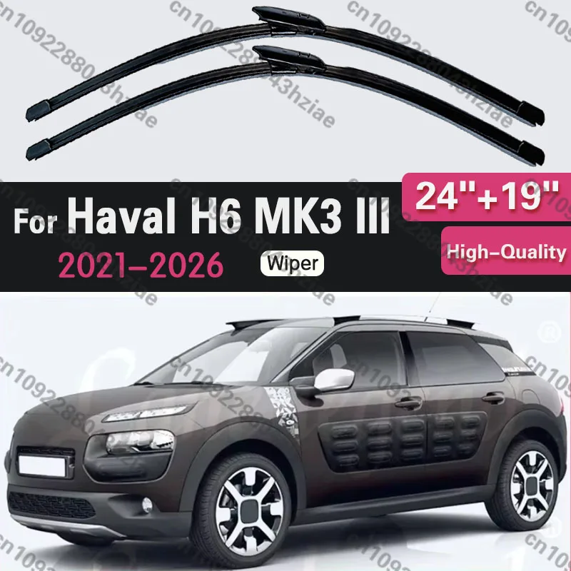 Front Windshield Wiper Blades For Haval H6 MK3 III 2021-2026 2022 2023 2024 Pair Windscreen Cleaning Window Brushes Accessories