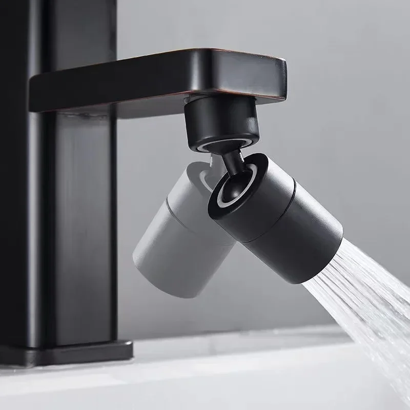 New Black 2 Mode Washbasin Faucet Nozzle 360° Rotary Splashback Faucet Aerator Kitchen Sink Pressurized Faucet Aerator Bubbler