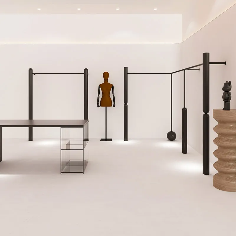 Clothing store display rack Women's clothing display rack Display table Black Nakajima water table Middle table placement
