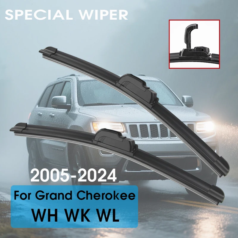 

For JEEP Grand Cherokee WH WK WL 22"+21" 2005-2024 Front Car Wiper Blade Fit U Hook Arm Windscreen Wipers Auto Accessories