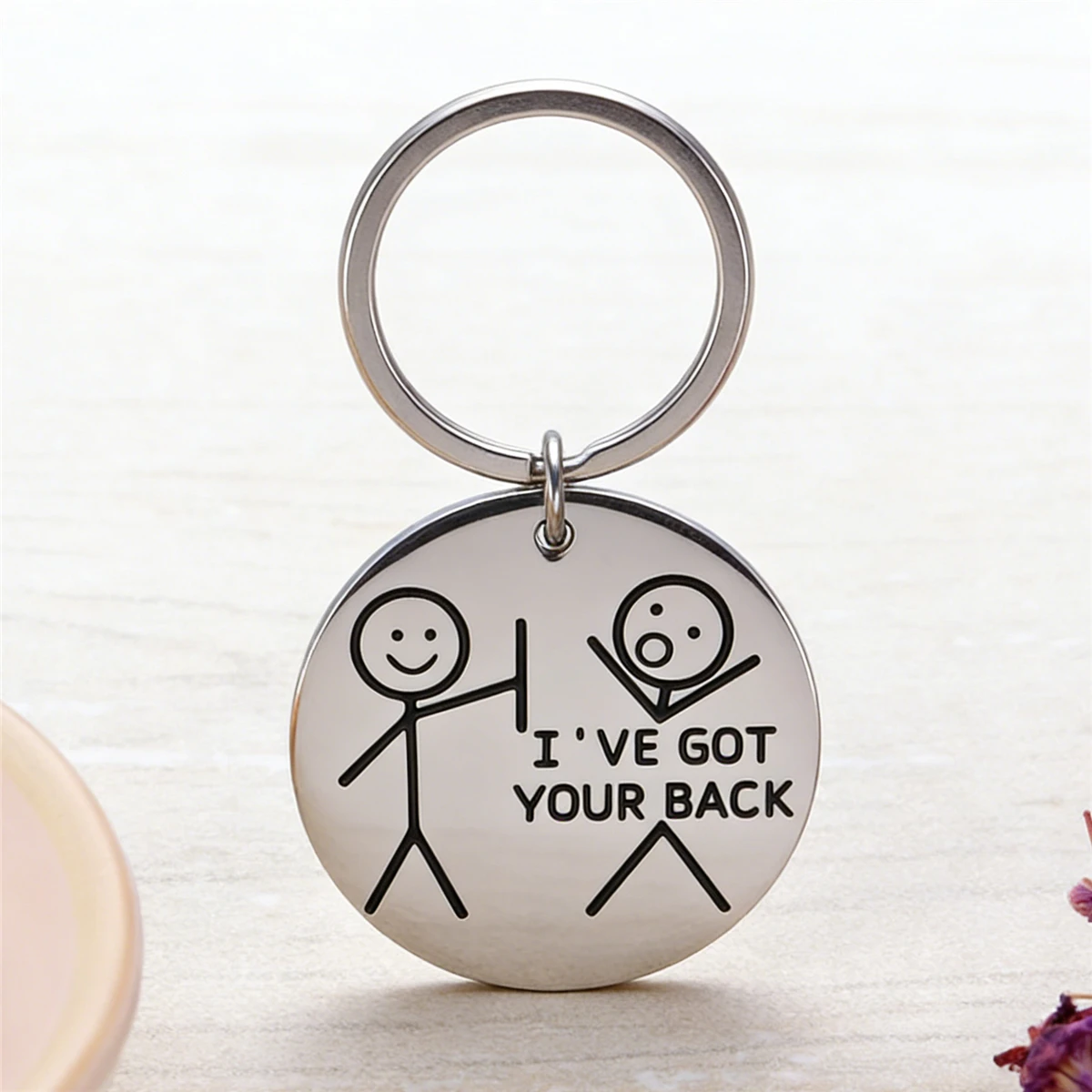 1PC Funny Best Friend Keychain I've Got Your Back Stainless Steel Charm Pendant Graduation Gift Cute Keychains For Men Women