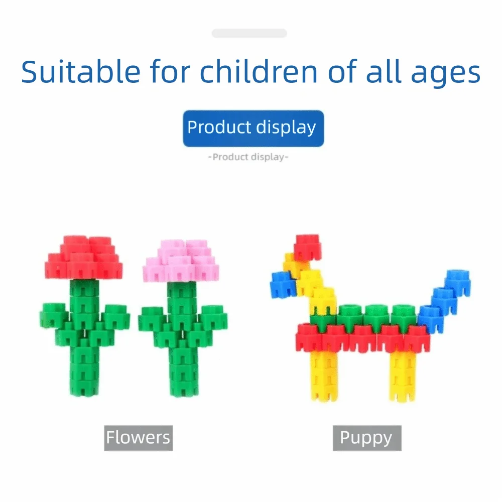 Large Particle Building Block Colorful Plastic Hexagonal Building Blocks Gear Insertion Assembly Puzzle Educational Puzzle