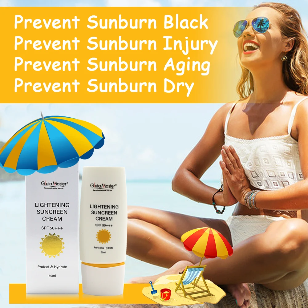 Gluta Master Face Sunscreen Cream SPF 50+ For Skin Sun Protection Moisturise Soft Smooth Anti-Shine Daily Protection Cream