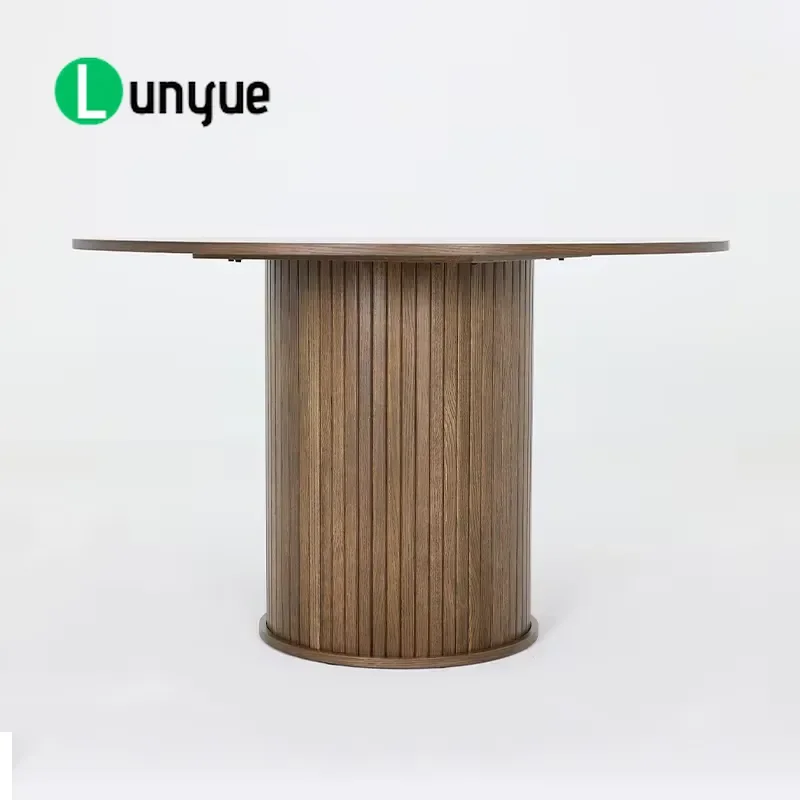 Modern Round Dining Table Waterproof Scratch Resistant Medium Density Fiberboard Kitchen Furniture for Home European Style