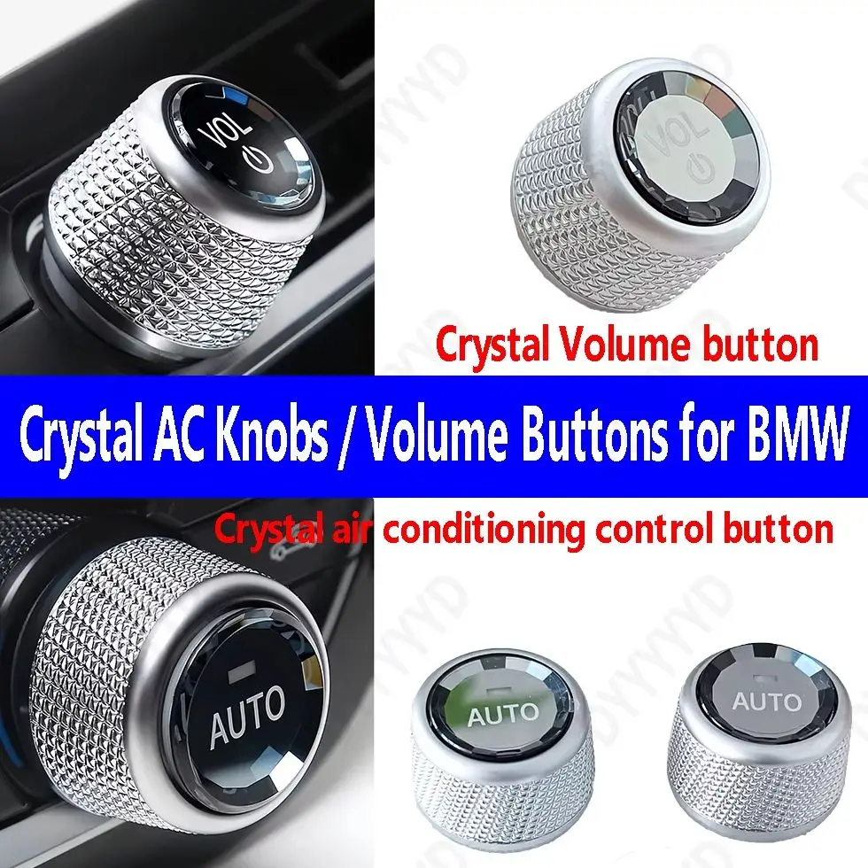 For BMW F30 F10 F25 F15 F02 G30 G01 G02 3 PCS Set Car Crystal Volume Button Crystal AC/Air Conditioning Control Button Cover