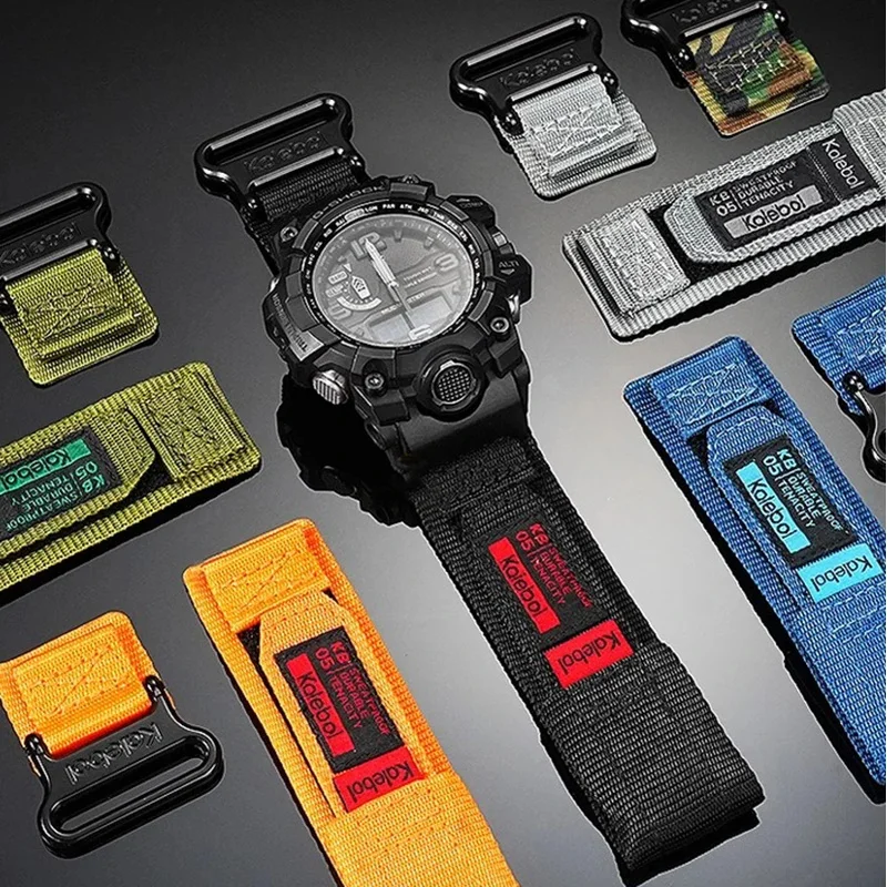 GWG1000 For Casio G-SHOCK Big Mud King 5463 GWG-1000/GB Modified Loop Buckle Nylon Bracelet Canvas Watchband Men Outdoor Strap
