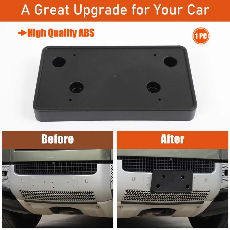 1Pcs ABS Black For Land Rover Defender 90 110 130 2020-2025+ Car front license plate bracket exterior modification accessories