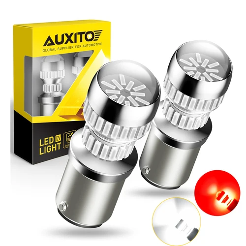 Imagen 1 del producto AUXITO-bombillas LED de freno de coche, lámpara de marcha atrás DRL, Canbus rojo, BAY15D, P21/5W, 1157, P21W, BA15S, 1156, 2x7506