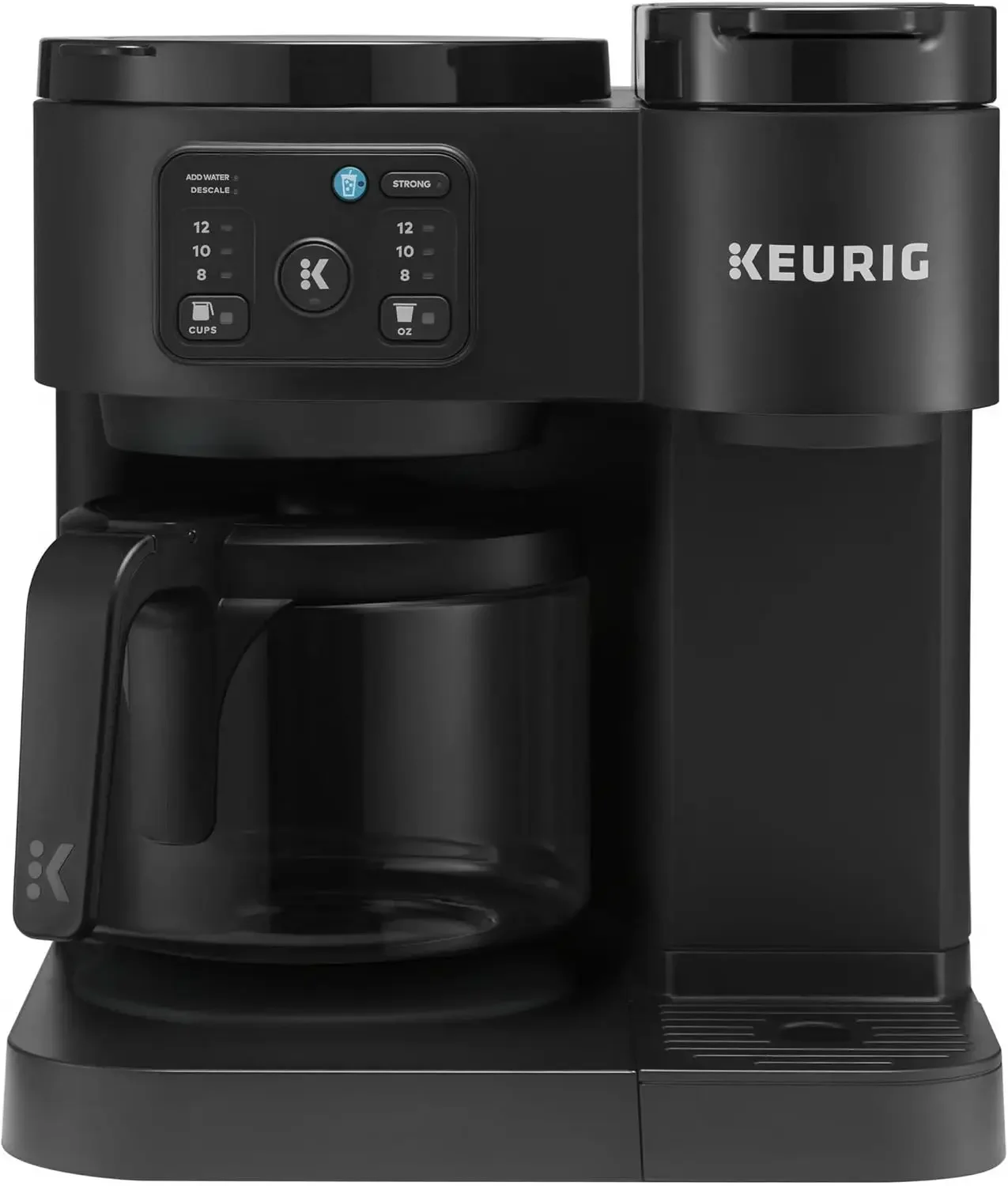 K-Duo Essentials, Hot & Iced Single-Serve KCup Pod Coffee Maker & Carafe, With 72oz Reservoir & Brew Over ice, Black, Co